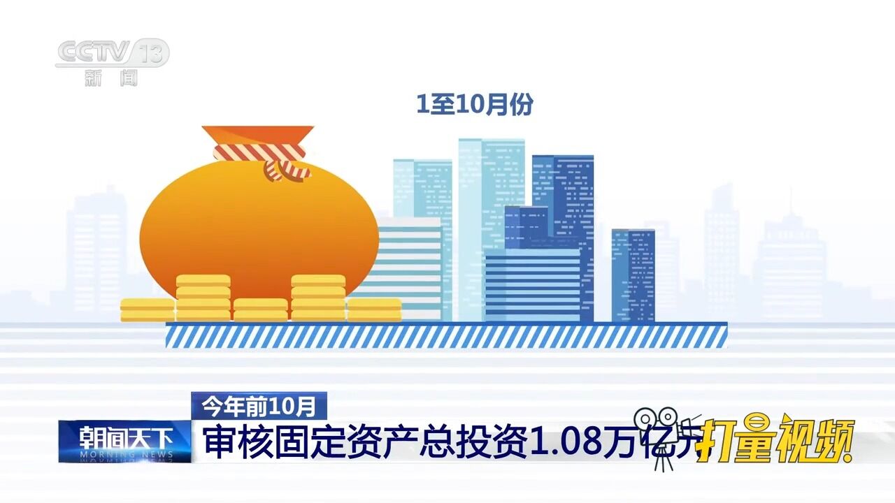 今年前10月审核固定资产总投资1.08万亿元