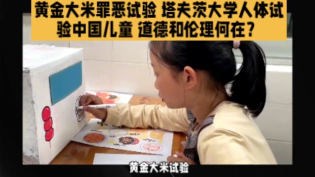 惊雷炸响“黄金大米”试验 塔夫茨大学用中国儿童进行人体试验