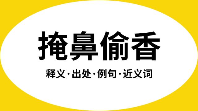 “掩鼻偷香”是什么意思?