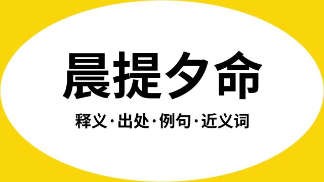 “晨提夕命”是什么意思?