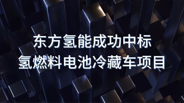 东方氢能成功中标雅安交建集团氢燃料电池冷藏物流车项目