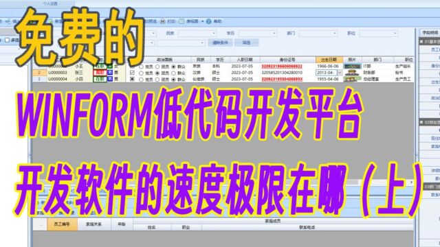 免费的Winform低代码开发平台开发软件的速度极限在哪(上)