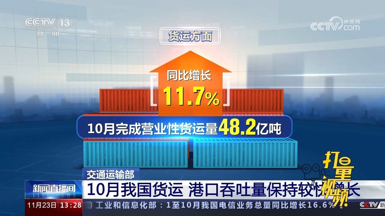 交通运输部:10月份交通运输经济运行总体平稳