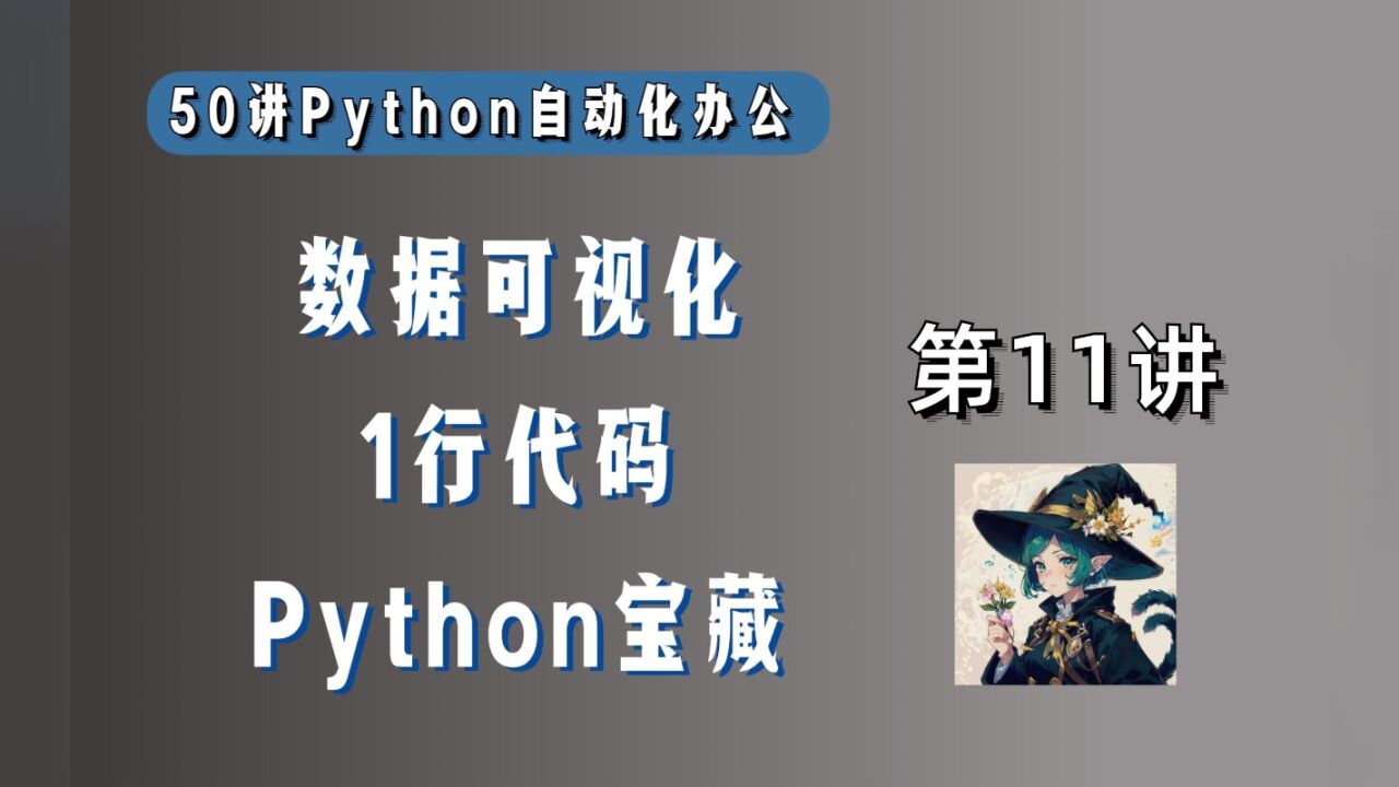 【第11讲】入门数据可视化,1行Python代码就够了,