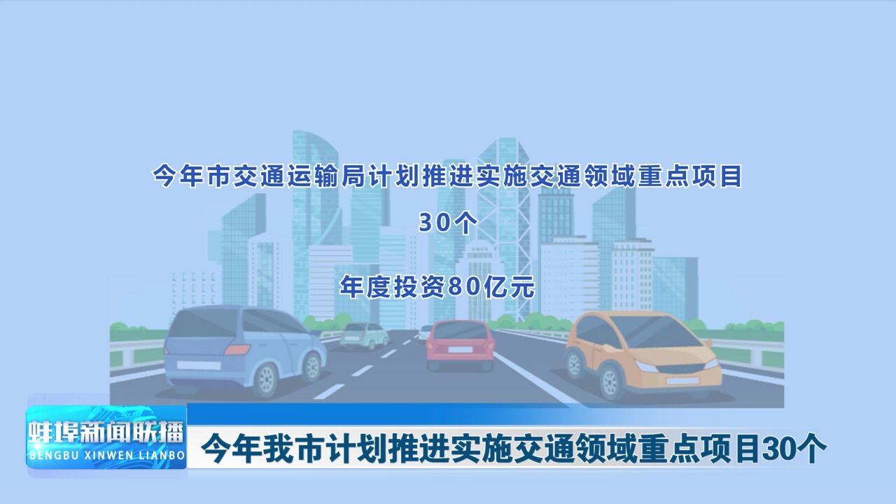 今年我市计划推进实施交通领域重点项目30个