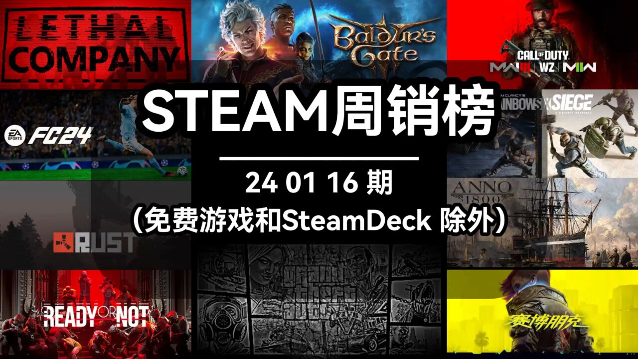 steam周销榜:240116期