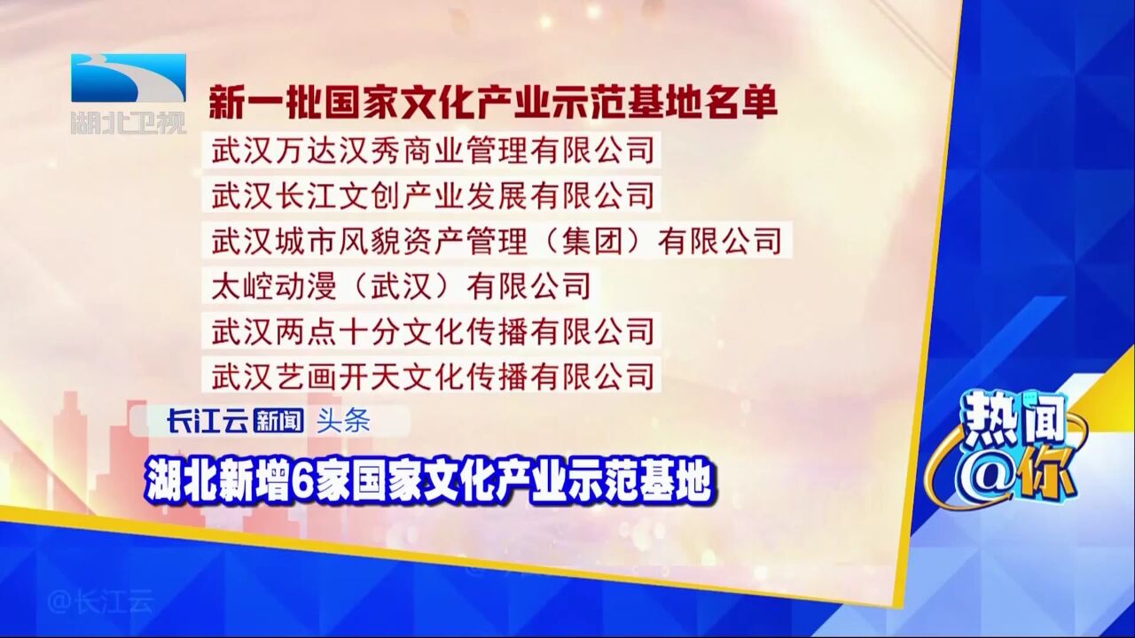 湖北新增6家国家文化产业示范基地