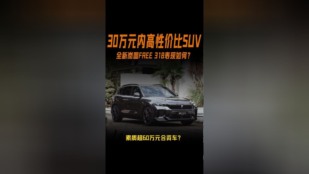 30万元内高性价比SUV 新款岚图FREE 318的表现如何呢?