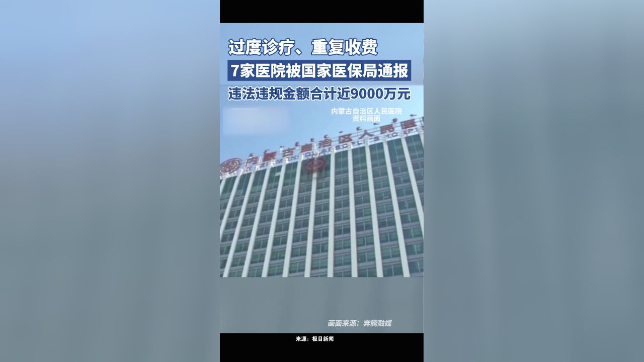 过度诊疗、重复收费!7家医院违法违规金额合计近9000万元