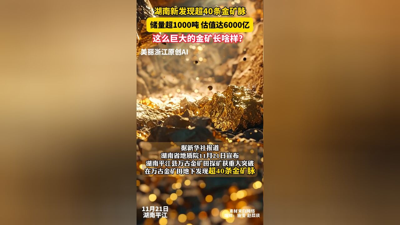 湖南新发现超46条金矿脉 价值超6000亿!