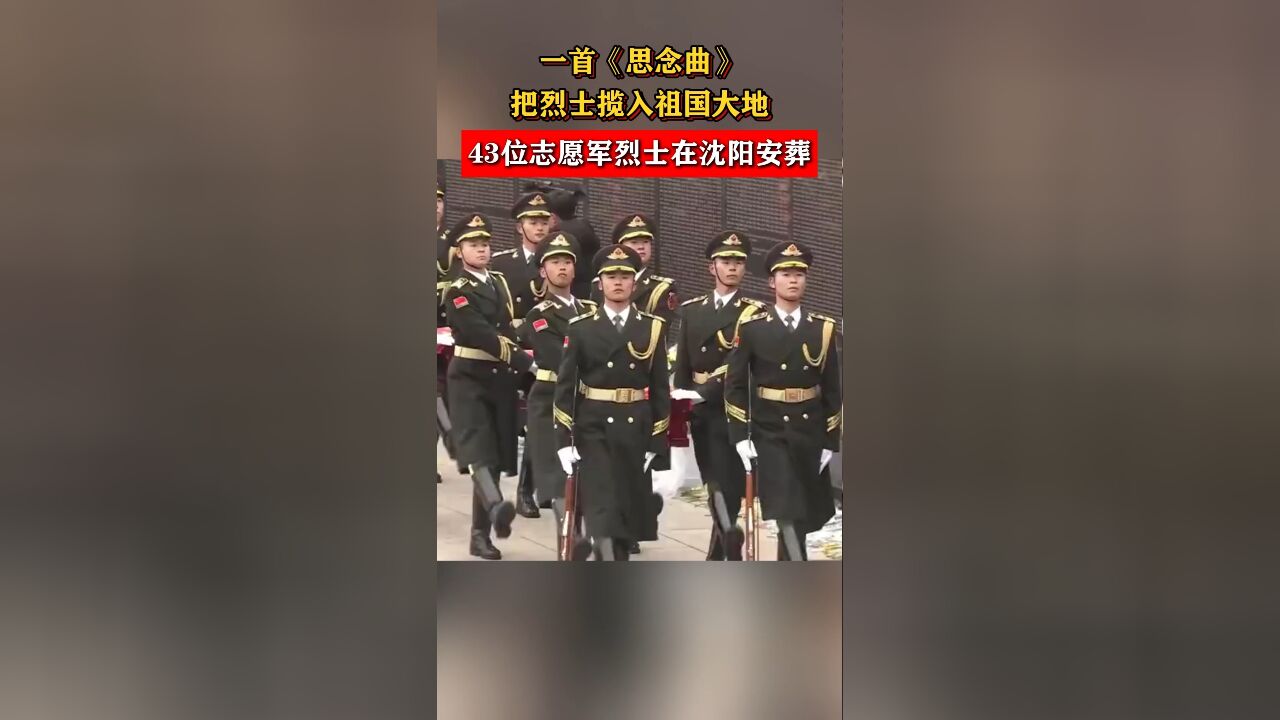 一首《思念曲》把烈士揽入祖国大地,43位志愿军烈士在沈阳安葬