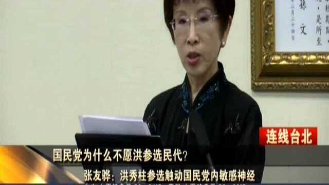 国民党为什么不愿洪参选民代? 张友骅:洪秀柱参选触动国民党内敏感神经