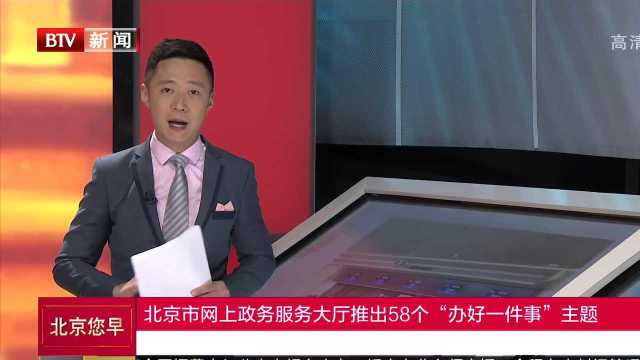 北京市网上政务服务大厅推出58个“办好一件事”主题