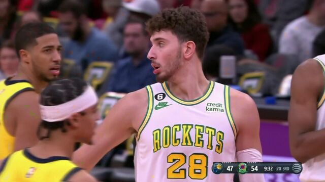 NBA常规赛：步行者vs火箭第3节中文解说回放
