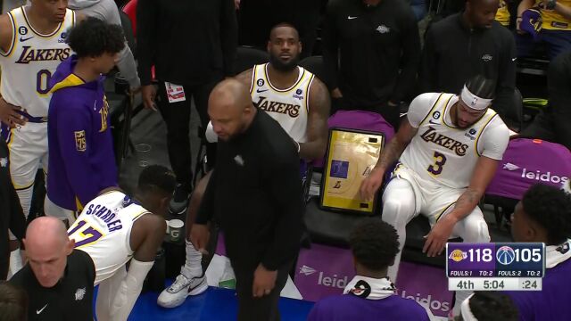 NBA常规赛：湖人vs奇才第4节原声解说回放