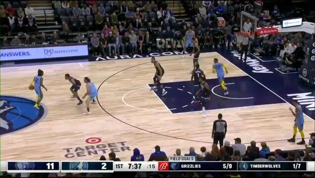 NBA常规赛：灰熊vs森林狼英文原声全场回放