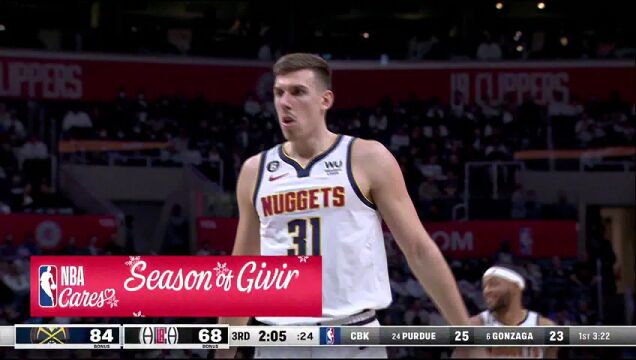 NBA常规赛：掘金vs快船第3节中文解说回放