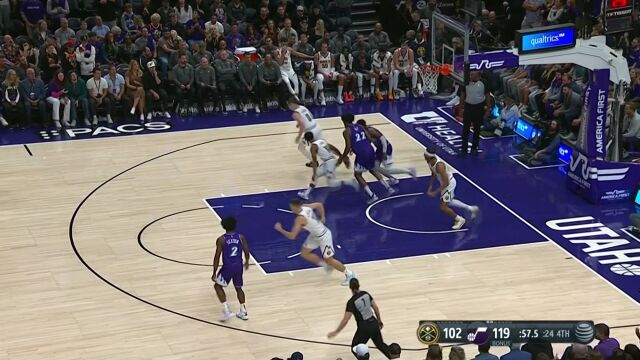 NBA常规赛：掘金vs爵士第4节中文解说回放