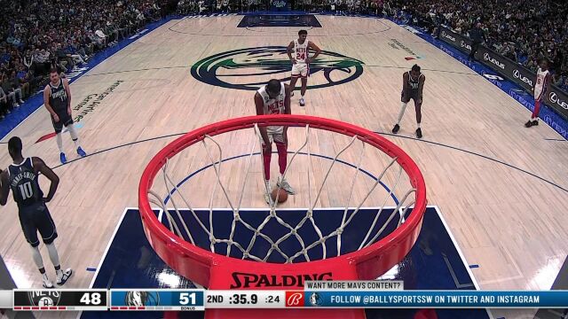 NBA常规赛：篮网vs独行侠英文原声全场回放
