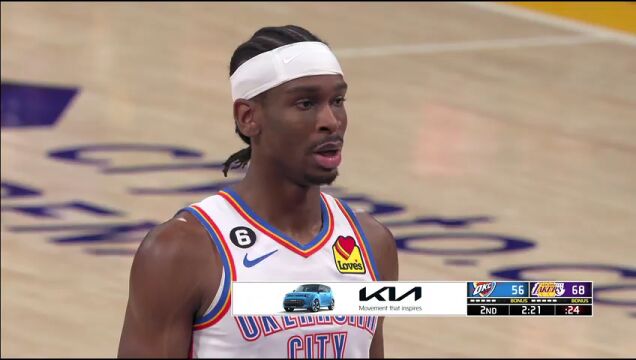 雷霆vs湖人第2节英文原声回放