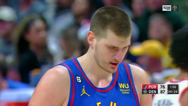 NBA常规赛：开拓者vs掘金第3节英文原声回放