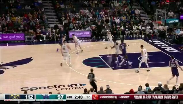 NBA常规赛：掘金vs黄蜂英文原声全场回放