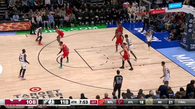 NBA常规赛：公牛vs森林狼第4节中文解说回放