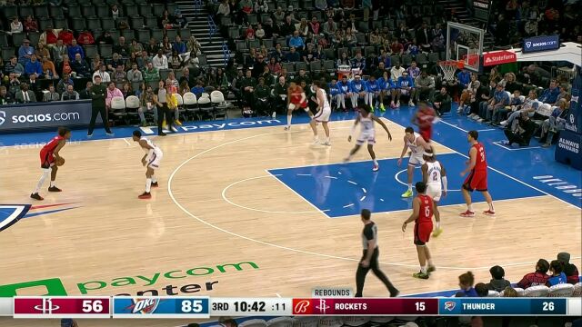 NBA常规赛：火箭vs雷霆第3节英文原声回放