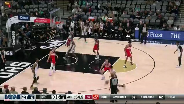 NBA常规赛：奇才vs马刺第4节中文解说回放