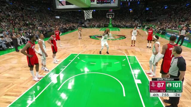 NBA常规赛：火箭vs凯尔特人第4节英文原声回放