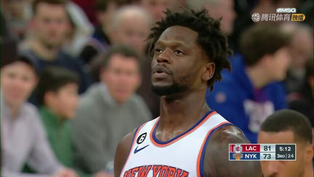 NBA常规赛：快船vs尼克斯第3节英文原声回放