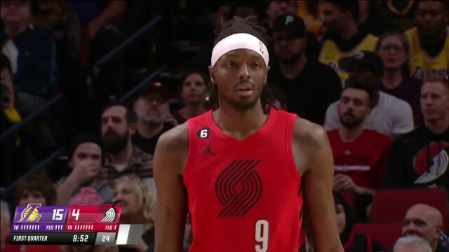 NBA常规赛：湖人vs开拓者第1节中文解说回放