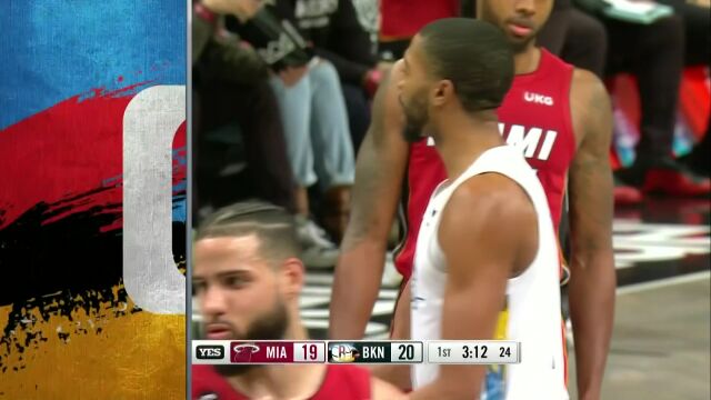 NBA常规赛：热火vs篮网第1节英文原声回放