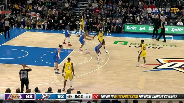 NBA常规赛：湖人vs雷霆英文原声全场回放