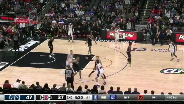 NBA常规赛：奇才vs快船第2节英文原声回放