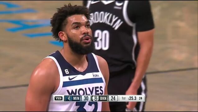 NBA常规赛：森林狼vs篮网 英文解说全场回放