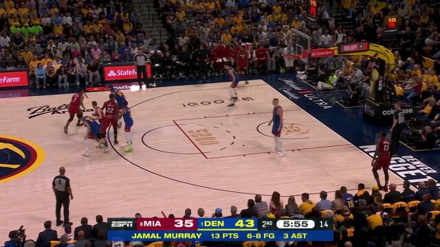 热火配合默契不断传球轻松打进 王子星：真是手不停球，马不停蹄啊