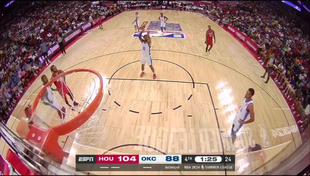 NBA夏季联赛：火箭vs雷霆第4节英文原声回放