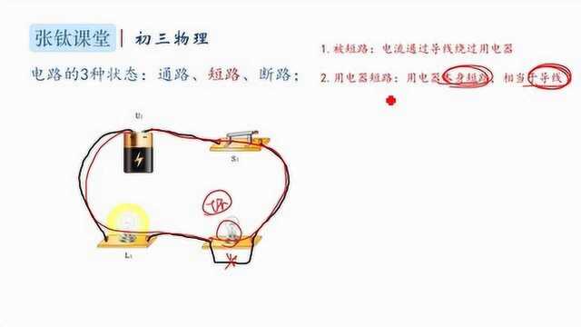 初三物理ⷣ€Š电路的通路、短路、断路》