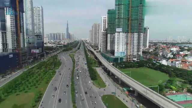 航拍城市,越南胡志明市,越南最繁华之地,和郑州比如何