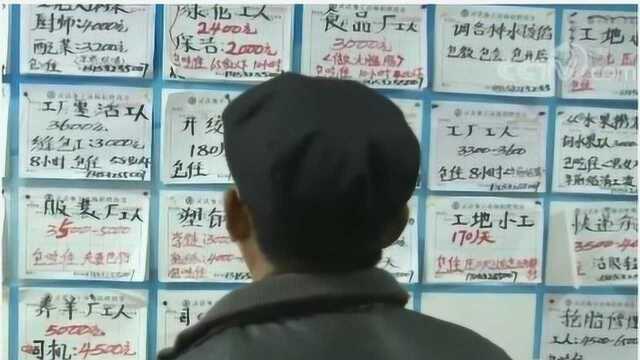 山东青岛:务工市场人气渐热 送水工送餐员月薪过万