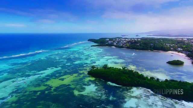 无人机拍摄菲律宾迷人的海滨风景