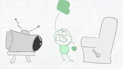 《搞笑铅笔人》小呆太笨了只要轻轻按一下电视就打开了 - 腾讯视频