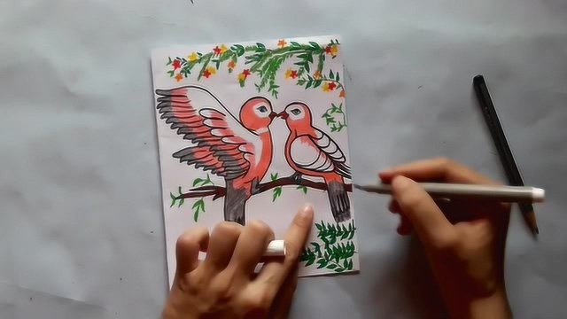 素描贺卡,飞鸽传音的简单制作方法!