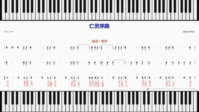 魔兽争霸之亡灵序曲中文不转调C调简单版有声数字简谱