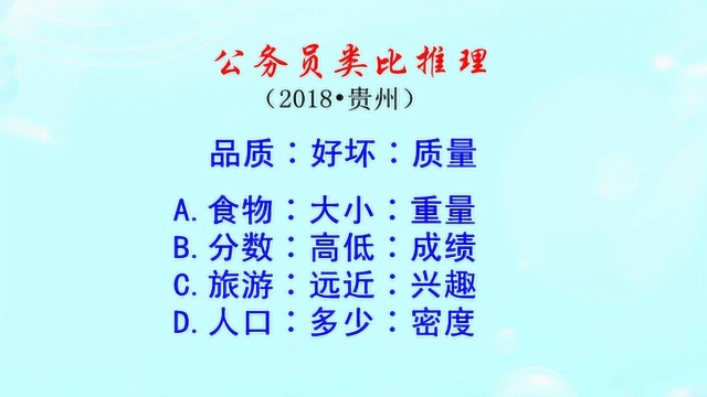 公务员类比推理,好坏能形容品质和质量,哪项逻辑关系和它们一致