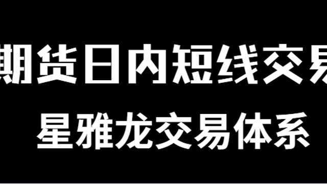 【星雅龙系统教学】期货短线交易课程 黄金大小周期如何结合切换