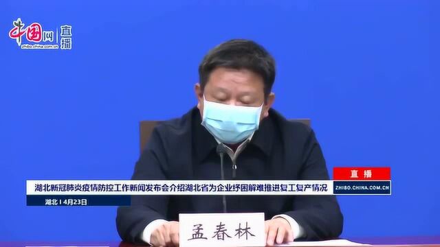 湖北省经济和信息化厅副厅长孟春林:财税支持再加力 助力小微企业恢复元气