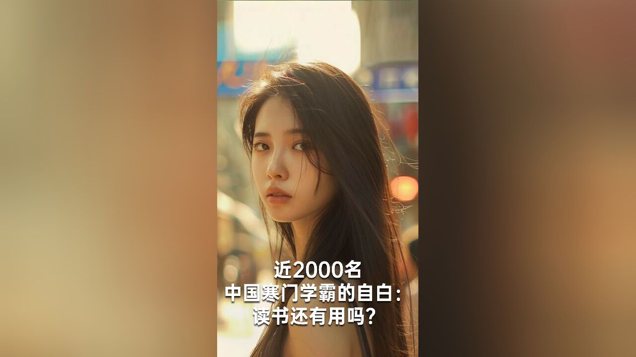 近2000名中国寒门学霸的自白:读书还有用吗?