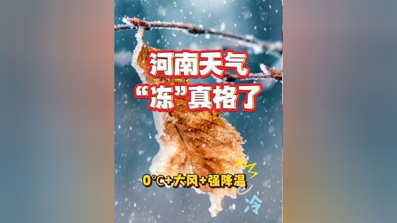 河南即将迎来雨雪、大风与强降温! 大家注意保暖!经常观看天气预报!